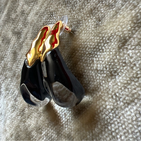 Alexis Bittar Luminous Lucite Arched Large Post Earring Sweet Melon Gold💖NWt - Picture 6 of 10